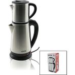 Krm Elektrikli Çay Makinesi Çaycı Set 1.8lt Su Isıtıcı Pls.+ 0.8lt Demlik Çelik Taban 1800W