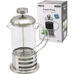 Krm French Press Metal Kafes - Metal Kapak 800ML Cam Bitki Süzgeçi (5047) Krm
