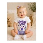 krm kerem bebe Lovely Day Unicorn Kız Bebek Şortlu Yazlık Alt-Üst Takım