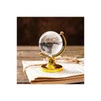 KRN GLOBAL GROUP Gold Dekoratif Cam Dünya Küre | Mini Ofis Masası Süsü | Şık Hediyelik Dünya