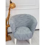 Krokan Kumaş Tekli Midye/papatya Koltuk Kalıbı Koltuk Örtüsü - Gri