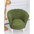 Krokan Kumaş Tekli Midye/papatya Koltuk Kalıbı Koltuk Örtüsü - Haki