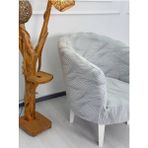 Krokan Kumaş Tekli Midye/papatya Koltuk Kalıbı Koltuk Örtüsü - Taş