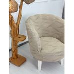 Krokan Kumaş Tekli Midye/papatya Koltuk Kalıbı Koltuk Örtüsü - Vizon