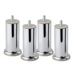 Krom 12 Cm Gümüş 4 Adet Metal Mobilya Ayağı Modern Koltuk Kanepe Ayak Tv Ünite M8 Civatalı Ayakları