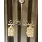 Krom 2 Li Sarkıt Avize Kristal Camlı 42*55CM