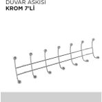 Krom 7'li Elbise Askısı Duvar Montajlı, Şık ve Pratik Organizatör - Seçenek 1 - Antrasit