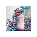 Krom Balon Balon Zincir Pembe Yeşil Mor 50 Adet