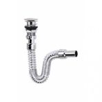 KROM BASMALI SİFON - KÖRÜKLÜ SİFON - LAVABO MUTFAK SİFONU - BAS STOPLU