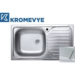Krom Evye Classıc EC-140-D Sağ 43.5X76 Desenli Paslanmaz Çelik Mutfak Evyesi