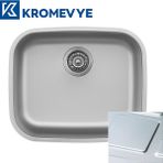 Krom Evye Undermount EC-102 Desenli Paslanmaz Çelik Mutfak Evyesi