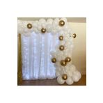 Krom Gold Pastel Beyaz Balon Zinciri 100 Adet + 5 Metre Balon Zinciri