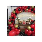 Krom Gold Pastel Siyah Kırmızı Balon Konsept Zincir 100 Adet