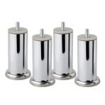 Krom Gümüş 10 Cm Metal 4 Adet Mobilya Ayağı Modern Koltuk Kanepe Ayak Tv Ünite M8 Civatalı Ayakları