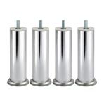Krom Gümüş 4 Adet Metal 15 Cm Mobilya Ayağı Modern Koltuk Kanepe Ayak Tv Ünite M8 Civatalı Ayakları