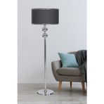 Krom Kaplama 2 Top Metal Tek Ayaklı Lambader Modern Gümüş Salon Lambası