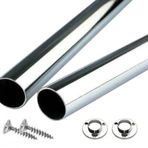 KROM KAPLAMA Dolap İçi Askı Borusu - Askılık Boru + 2 ADET FLANŞ 0-140CM