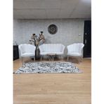 Krom Kaplama Tel Ayak Papatya Çay Seti Koltuk Takımı , Balkon, Salon, Ofis, Cafe Koltuk Takımı Krem Renk Tek Ebat Beden