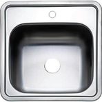 Krom Kare Musluk Delikli Eviye 38X38x15cm