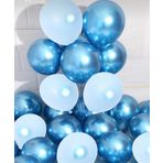 Krom MAVİ Ve Makaron (pastel) MAVİ Renk 15 Li Balon