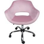 Krom Metal Ayaklı | Ofis, Çocuk Odası, Çalışma Sandalyesi (Ayarlanabilir) Baby Face Kumaş Monaco - Pembe