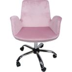 Krom Metal Ayaklı | Ofis, Çocuk Odası Çalışma Sandalyesi (Ayarlanabilir) Baby Face Maki Kollu - Pembe