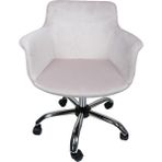 Krom Metal Ayaklı | Ofis, Çocuk Odası Çalışma Sandalyesi (Ayarlanabilir) Baby Face Setra - Bej