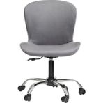 Krom Metal Ayaklı Ofis Çocuk Odası Çalışma Sandalyesi (Ayarlanılabilir) Açelya - Gri