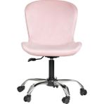 Krom Metal Ayaklı Ofis Çocuk Odası Çalışma Sandalyesi (Ayarlanılabilir) Açelya - Pembe