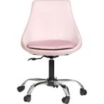 Krom Metal Ayaklı Ofis Çocuk Odası Çalışma Sandalyesi (Ayarlanılabilir) Orion - Pembe