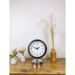 Krom Metal Dekoratif Masa Saati 25×20 Cm