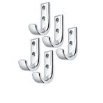 Krom Metal Duvar Askısı, Tekli J Tipi, 5x3x1.8 cm, Montaj Vidaları Dahil, 5 Adet