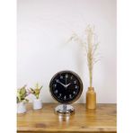 Krom Metal Gece Siyahı Masa Saati 25×20 Cm