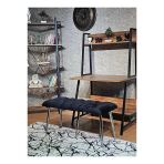 Krom Metal Yeşil Oturaklı Sivriltme Ayaklı Babyface Puf & Bench & Oturak Siyah Renk 100 X 40 Boyut/Ebat