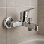 Krom Mix Banyo Duş Musluğu Çeşmesi Bataryası