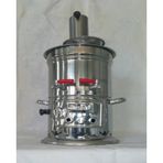 Krom Odunlu Kömürlü Çift Musluklu 2.5 L Semaver Inox inox