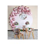 Krom Pembe Pastel Beyaz Pembe Şeffaf Balon zinciri 100 Adet + 5 metre balon zinciri