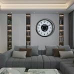 Krom Şıklık Sade 60 Cm Çarklı Duvar Saati