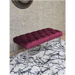 Krom Tel Ayaklı 90 cm Puf Bench - Puf - Bench - Kasalı Oturak - Oturak - Yatak Ucu Puf Bordo Renk 90 x 40 Boyut/ebat - Renkli