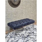 Krom Tel Ayaklı 90 cm Puf Bench - Puf - Bench - Kasalı Oturak - Oturak - Yatak Ucu Puf Füme Renk 90 x 40 Boyut/ebat - Renkli