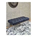Krom Tel Ayaklı 90 Cm Puf Bench - Puf - Bench - Kasalı Oturak - Oturak - Yatak Ucu Puf Füme Renk 90 X 40 Boyut/Ebat