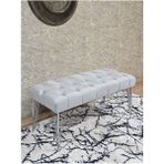 Krom Tel Ayaklı 90 cm Puf Bench - Puf - Bench - Kasalı Oturak - Oturak - Yatak Ucu Puf Gri Renk 90 x 40 Boyut/ebat - Renkli