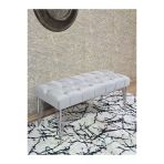 Krom Tel Ayaklı 90 Cm Puf Bench - Puf - Bench - Kasalı Oturak - Oturak - Yatak Ucu Puf Gri Renk 90 X 40 Boyut/Ebat