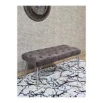 Krom Tel Ayaklı 90 Cm Puf Bench - Puf - Bench - Kasalı Oturak - Oturak - Yatak Ucu Puf Kahverengi Renk 90 X 40 Boyut/Ebat