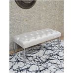 Krom Tel Ayaklı 90 cm Puf Bench - Puf - Bench - Kasalı Oturak - Oturak - Yatak Ucu Puf Krem Renk 90 x 40 Boyut/ebat - Renkli