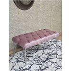 Krom Tel Ayaklı 90 cm Puf Bench - Puf - Bench - Kasalı Oturak - Oturak - Yatak Ucu Puf Pembe Renk 90 x 40 Boyut/ebat - Renkli