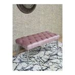 Krom Tel Ayaklı 90 Cm Puf Bench - Puf - Bench - Kasalı Oturak - Oturak - Yatak Ucu Puf Pembe Renk 90 X 40 Boyut/Ebat