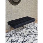 Krom Tel Ayaklı 90 cm Puf Bench - Puf - Bench - Kasalı Oturak - Oturak - Yatak Ucu Puf Siyah Renk 90 x 40 Boyut/ebat - Renkli