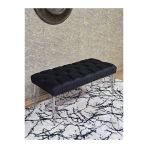 Krom Tel Ayaklı 90 Cm Puf Bench - Puf - Bench - Kasalı Oturak - Oturak - Yatak Ucu Puf Siyah Renk 90 X 40 Boyut/Ebat