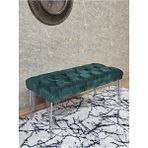 Krom Tel Ayaklı 90 cm Puf Bench - Puf - Bench - Kasalı Oturak - Oturak - Yatak Ucu Puf Yeşil Renk 90 x 40 Boyut/ebat - Renkli